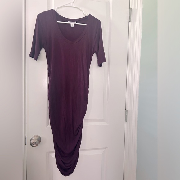 Motherhood maternity Midi Side Ruched dress NWOT - Picture 2 of 6